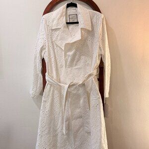 Bagatelle White Eyelet trench coat - size XL - NWT